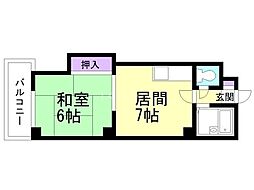 サニーコート大畑 1DKの間取図画像