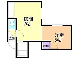 エミネンスN-39 1DKの間取図画像
