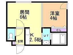 クレアメゾン環状通東 1LDKの間取図画像