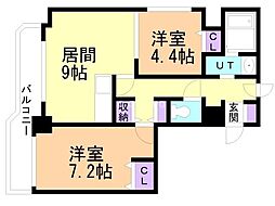 グランディール3 2LDKの間取図画像