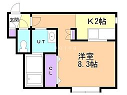 シェリール元町 1Kの間取図画像