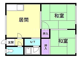 新光マンション 2DKの間取図画像