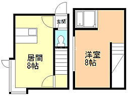 グランステージ北13条 1LDKの間取図画像