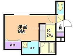 LEESPACEN18 1Kの間取図画像