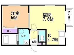 リュクス元町 1LDKの間取図画像