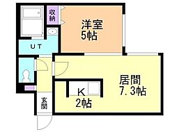 ガーデンコート栄町 1LDKの間取図画像