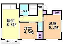 FLATsN 2LDKの間取図画像