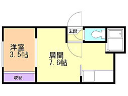 アイアール麻生5 1DKの間取図画像