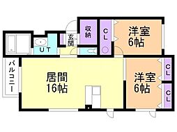 ESPERANZA 2LDKの間取図画像