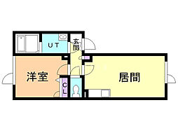 ウインドミル東苗穂 1LDKの間取図画像