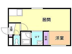 アーバンクラスタ元町2 1LDKの間取図画像