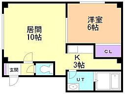 メゾン・ド・ノア 1LDKの間取図画像