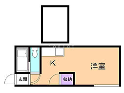 グランステージ元町 1Kの間取図画像