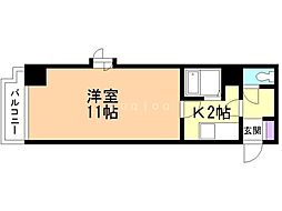 グランドール環状通東 1Kの間取図画像