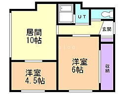 操ビル 2LDKの間取図画像