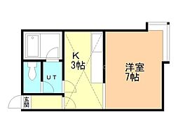 ロイヤルハウス環状東 1Kの間取図画像