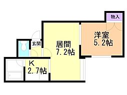 ミリオンマンション 1LDKの間取図画像