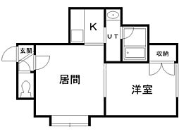 パラシオンM 1LDKの間取図画像
