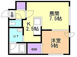 バンビーニM19 1LDKの間取図画像