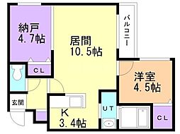 シティプレミア環状通東 2LDKの間取図画像