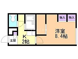 レオパレスメゾンド伏古 1Kの間取図画像
