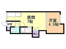 パルコート南郷18 3階1DKの間取り