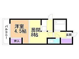 アニバーサリィ.30th南郷 1LDKの間取図画像