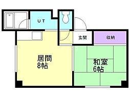 ラ・ホーレ19 1DKの間取図画像