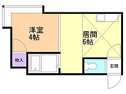 ＦＴコーポ 2階1DKの間取り