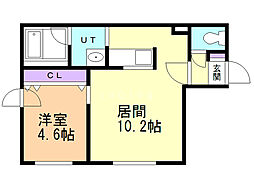 ティファーレ白石 4階1LDKの間取り