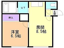 ユニオンスクエア 1LDKの間取図画像