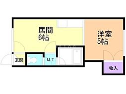 栄通クラブハイツ 1DKの間取図画像