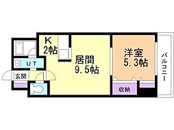 パークヒルズ白石 1LDKの間取図画像