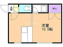 マクセル11/100 ワンルームの間取図画像
