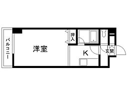 コスモス東札幌 4階1Kの間取り