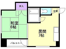 マンションあゆみ 1DKの間取図画像