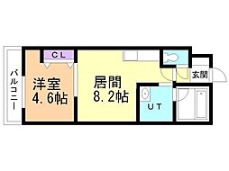 Monaco 1LDKの間取図画像