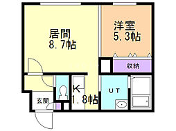 モデルノ14 1LDKの間取図画像