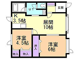 リバブル25 2LDKの間取図画像