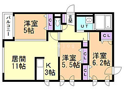 ルーチェ2 3LDKの間取図画像