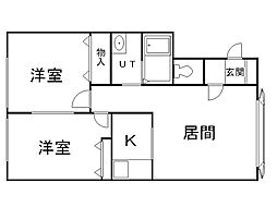 ルミエールドゥマン 2LDKの間取図画像