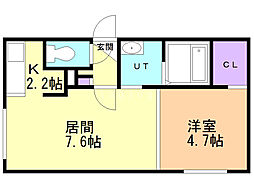 シティレジデンス南郷7丁目 1LDKの間取図画像