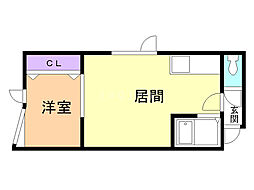 アークコート豊平 1LDKの間取図画像