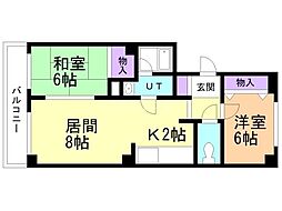 レジェンドリー'M 2LDKの間取図画像