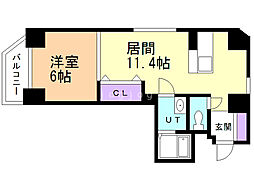 S-FORT南郷通 1LDKの間取図画像
