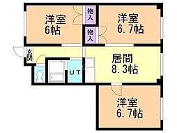 エルフィーネ 3LDKの間取図画像