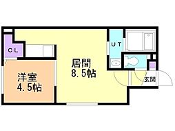 ラ・ムーン菊水 1LDKの間取図画像