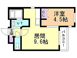 Sept南郷 1LDKの間取図画像