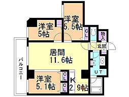プランドール福住 3LDKの間取図画像