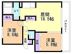 ティアナ 2LDKの間取図画像